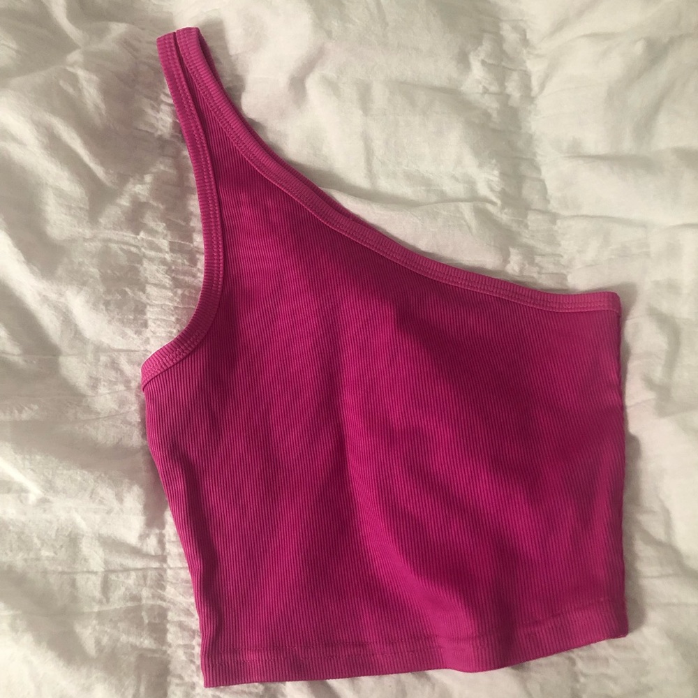Hot pink one shoulder Shein crop top size xs